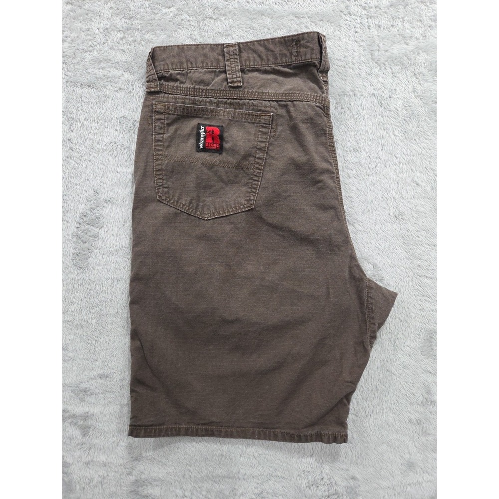 Wrangler Riggs Workwear Shorts Mens Sz 40 X 10 Brown Ripstop Utility Work
